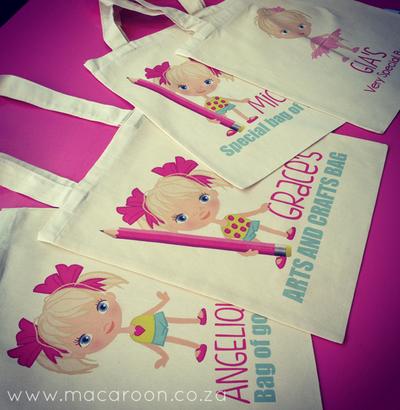 Personalised "Mac Mates" Girls Tote Bags